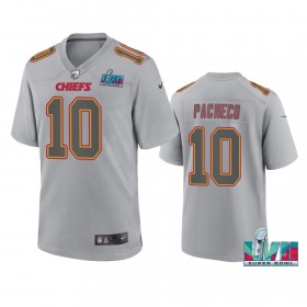 Miesten Kansas City Chiefs NFL Pelipaita Isaih Pacheco 10 Atmosphere harmaa Super Bowl LVII